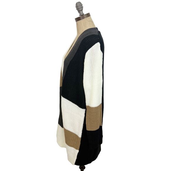 FORTUNE + IVY Stitch Fix Colorblock Long Open Cardigan Sweater XL Multi NEW B49 - Picture 5 of 6